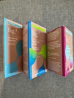 fig.1 Skincare starter kit cleanser even tone serum and pro-retinol eye cream